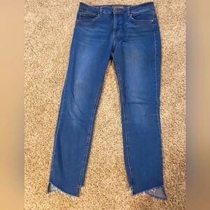Harper Skinny crop Jeans with Unfinished hem, Size 30